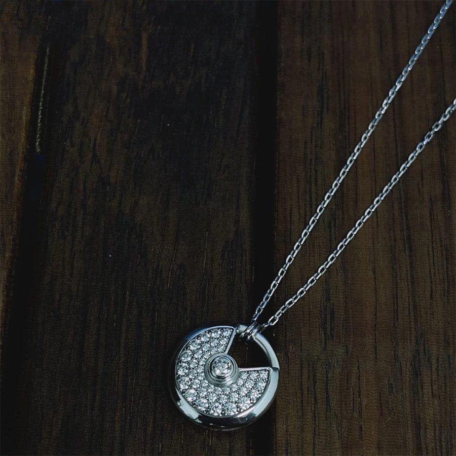 [Shinejoy]AMULETTE SILVER FULL DIAMOND NECKLACE