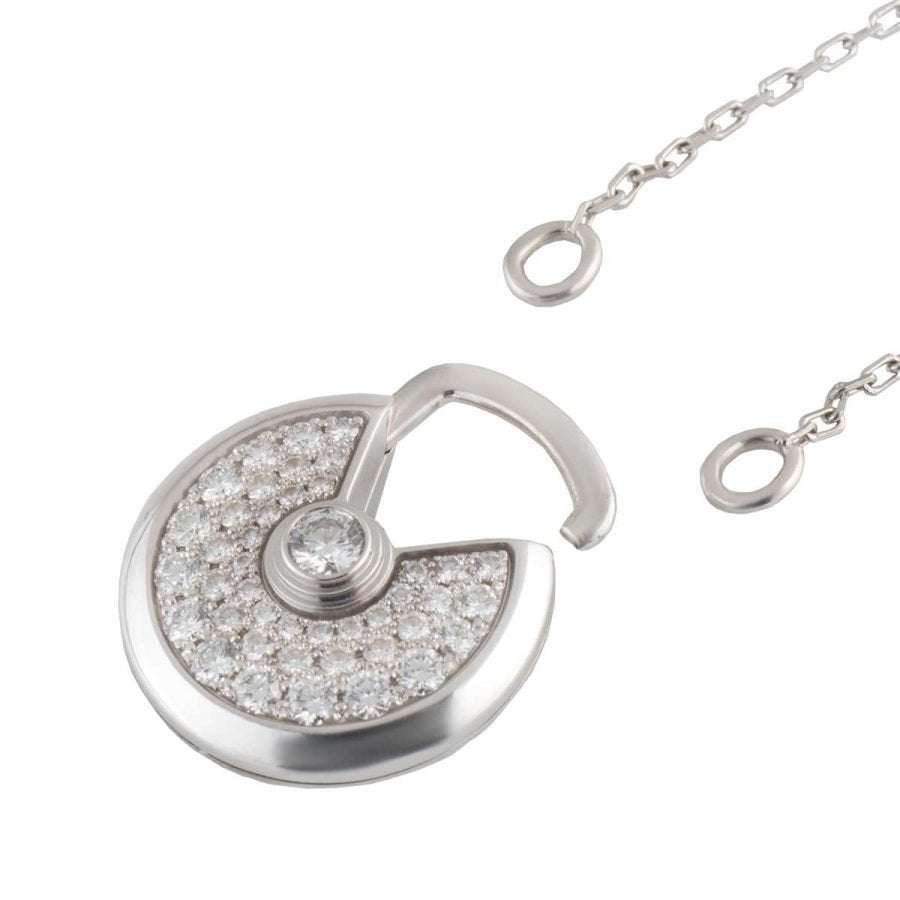 [Shinejoy]AMULETTE SILVER FULL DIAMOND NECKLACE