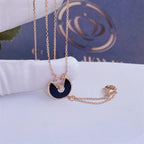 [Shinejoy] COLLIER AMULETTE OR ROSE ONYX