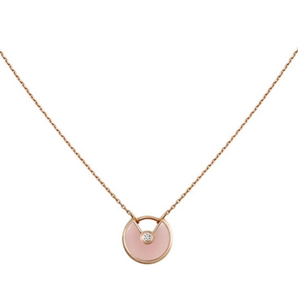 [Shinejoy] COLLIER AMULETTE ROSE GOLD PINK MOP
