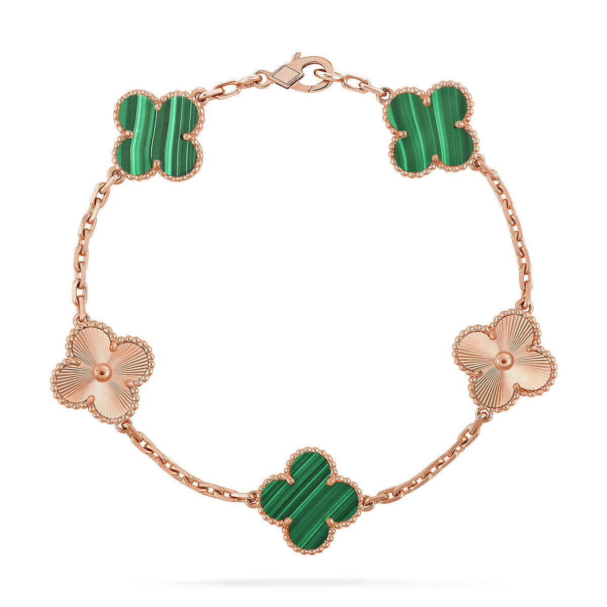 [⭐Shinejoy] CLOVER 5 MOTIF MALACHITE BRACELET COLLECTION
