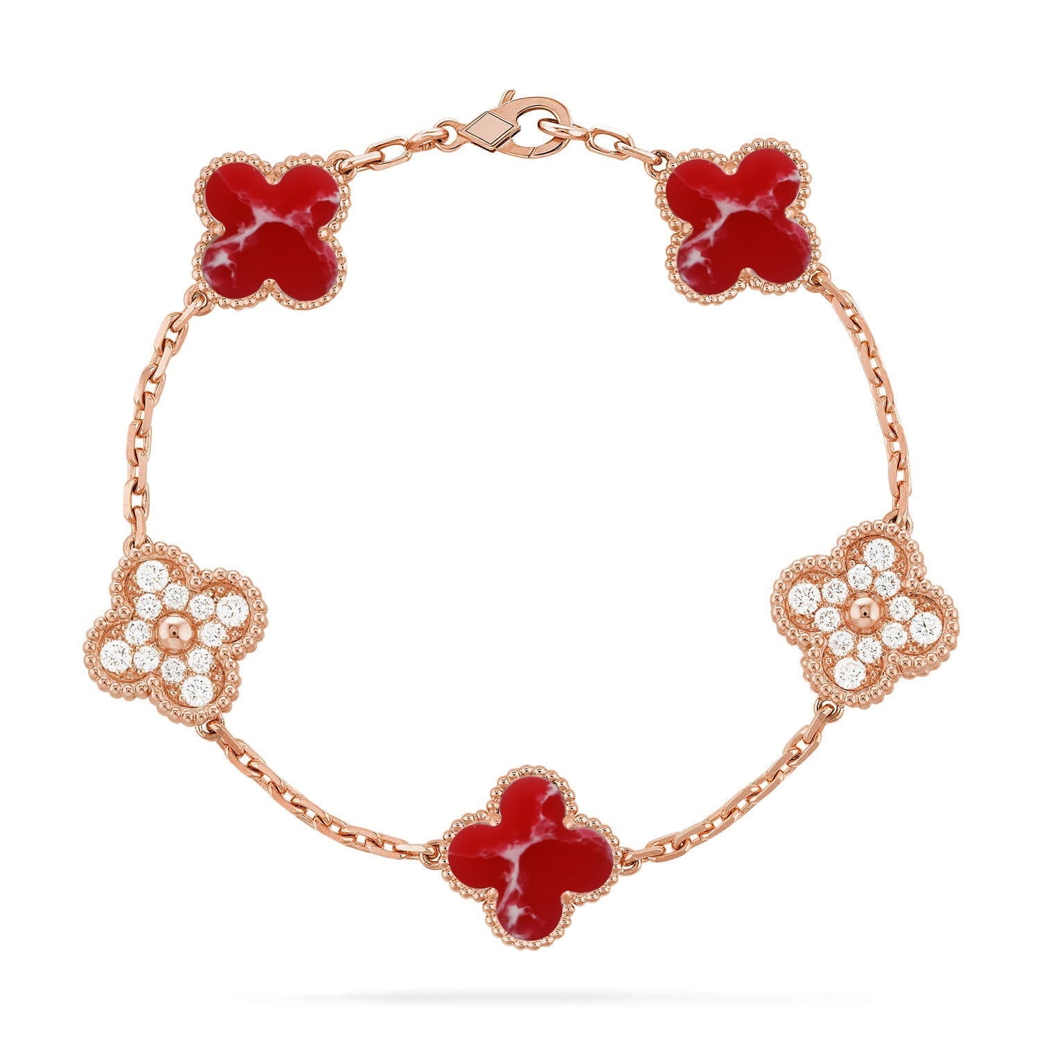[⭐Shinejoy]CLOVER 5 MOTIF RED PATTERN BRACELET COLLECTION