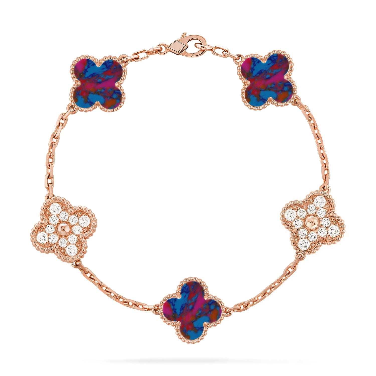 [⭐Shinejoy]CLOVER 5 MOTIF COLOR GEMSTONES BRACELET COLLECTION