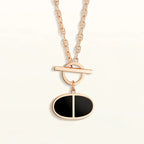 [Shinejoy] COLLIER CHAINE VERSO EN CÉRAMIQUE NOIRE