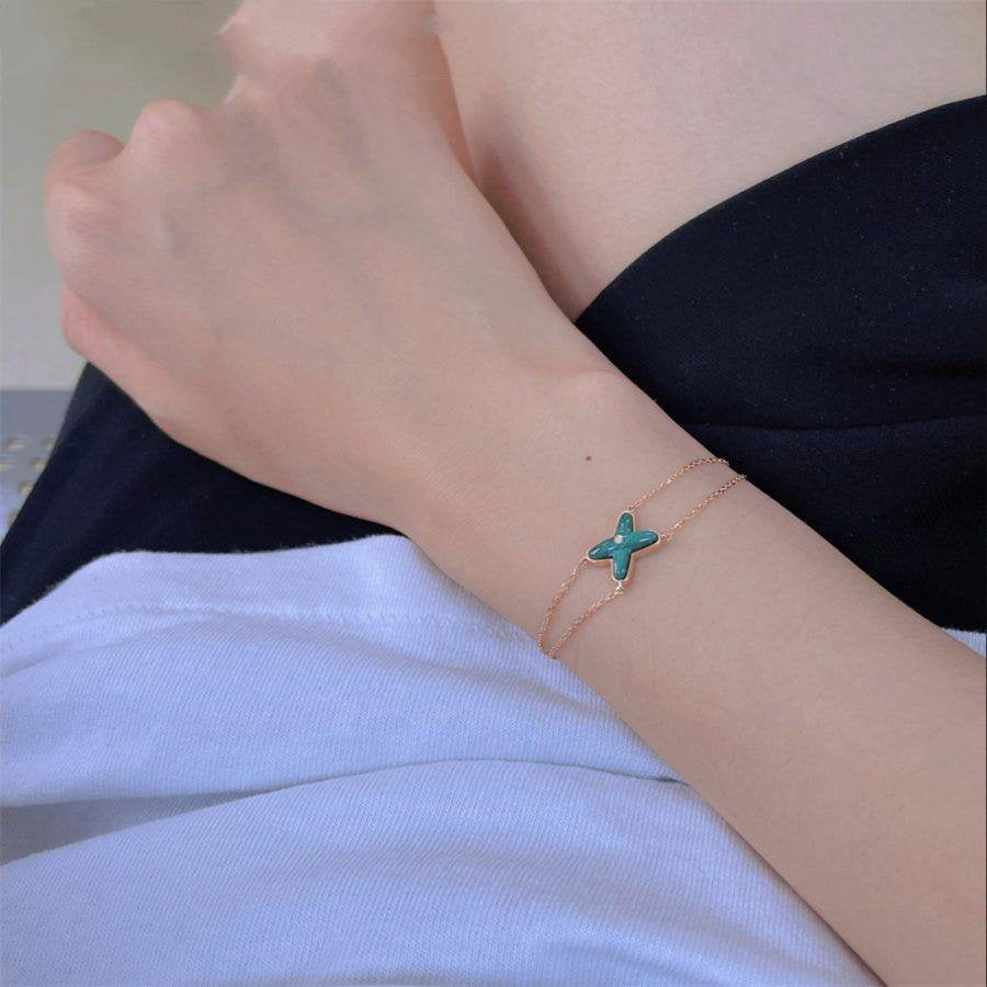 [Shinejoy]JEUX BRACELET MALACHITE PINK GOLD 1 DIAMOND