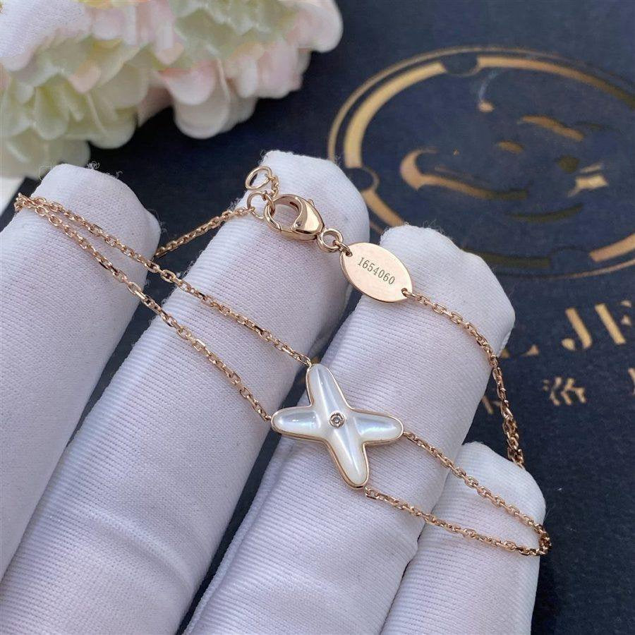 [Shinejoy]JEUX BRACELET WHITE MOP PINK GOLD 1 DIAMOND