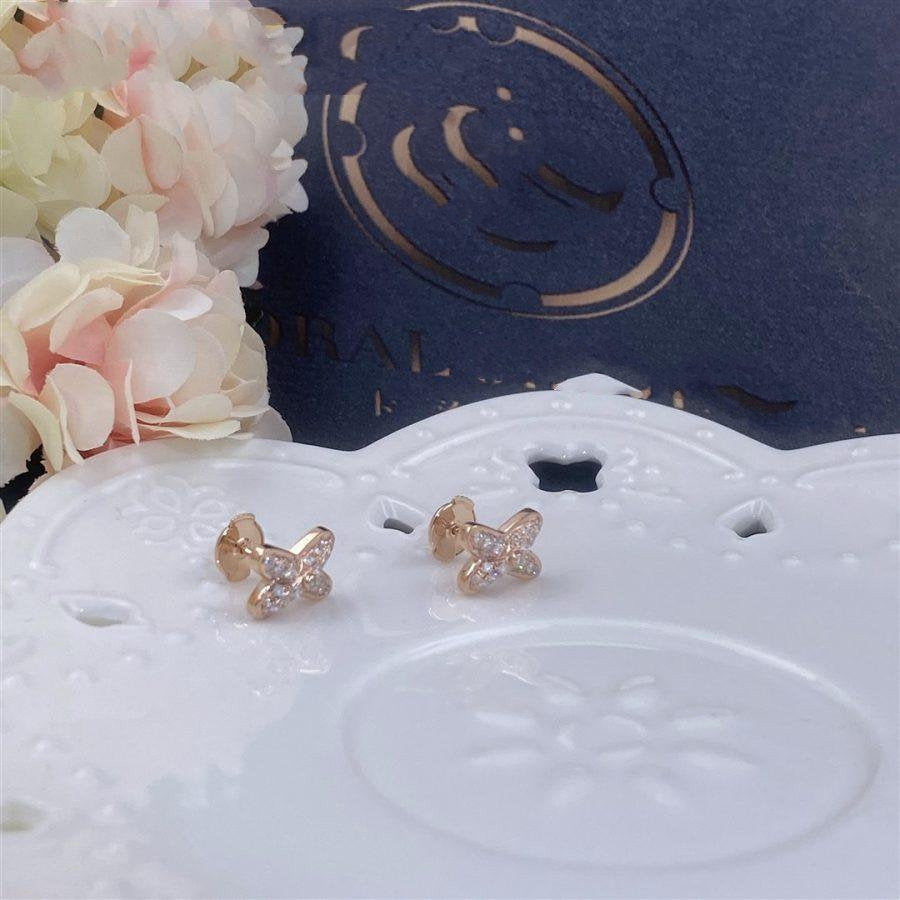 [Shinejoy]JEUX DE PINK GOLD DIAMOND EARRINGS