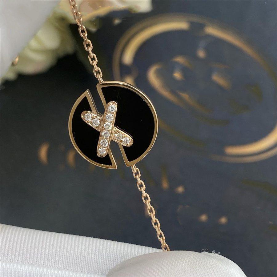 [Shinejoy]JEUX DE BRACELET ONYX PINK GOLD DIAMOND