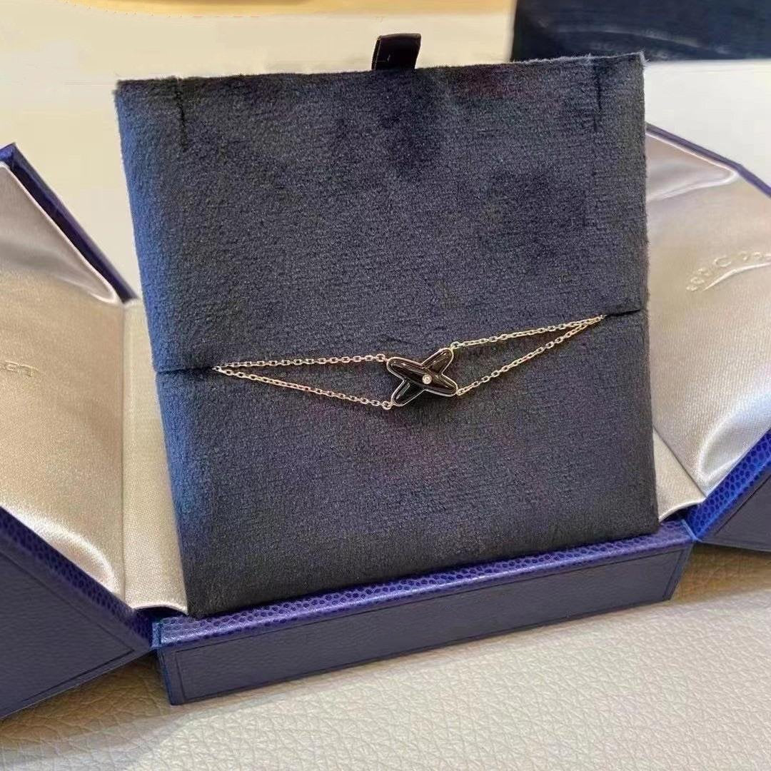 [Shinejoy]JEUX BRACELET ONYX PINK GOLD 1 DIAMOND