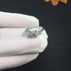 [Shinejoy]BAGUE DIAMANT JEUX DE ARGENT