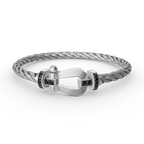 [Shinejoy]FORCE LARGE HORSESHOE BLACK DIAMOND BRACELET SILVER