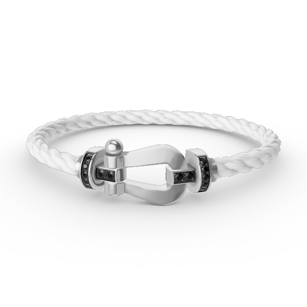 [Shinejoy]FORCE LARGE HORSESHOE BLACK DIAMOND BRACELET SILVER