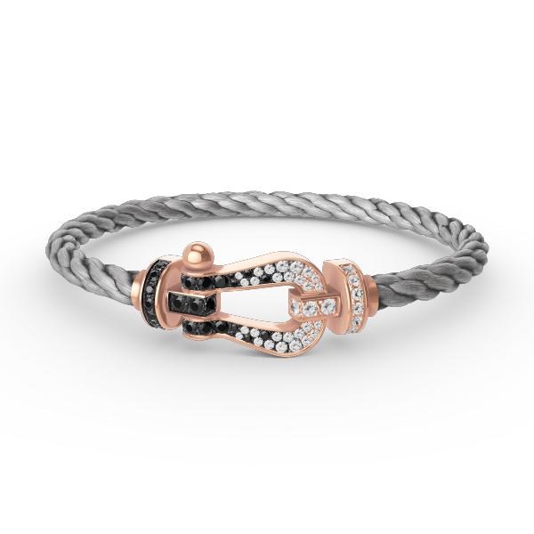 [Shinejoy]FORCE LARGE HORSESHOE BLACK WHITE DIAMOND BRACELET ROSE GOLD