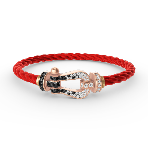 [Shinejoy]FORCE LARGE HORSESHOE BLACK WHITE DIAMOND BRACELET ROSE GOLD