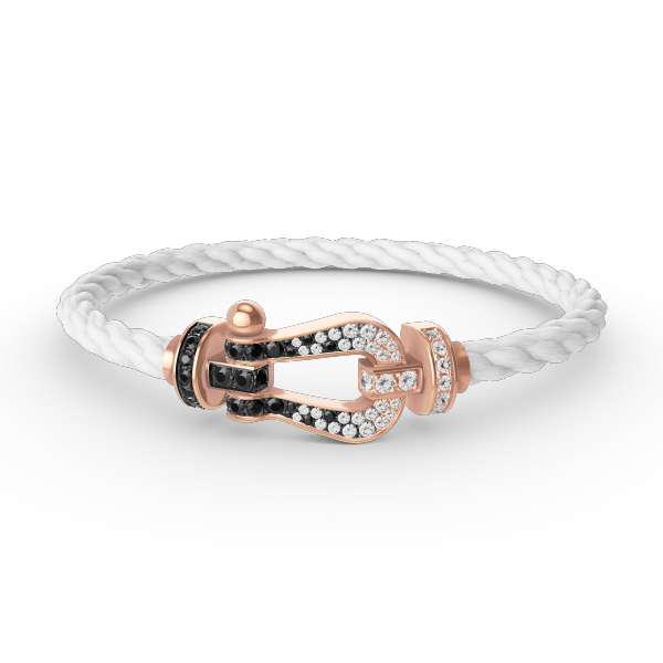 [Shinejoy]FORCE LARGE HORSESHOE BLACK WHITE DIAMOND BRACELET ROSE GOLD