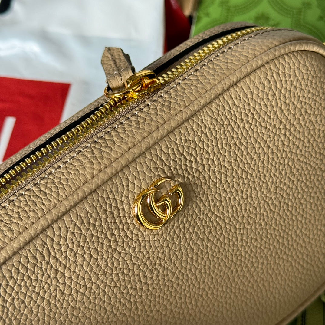 マーモント ミニショルダーバッグ 18インチ バフベージュ カーフスキン ゴールド金具