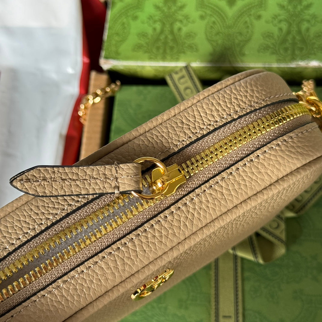 マーモント ミニショルダーバッグ 18インチ バフベージュ カーフスキン ゴールド金具