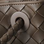 BOTTEGA VENETA 25S LARGE ANDIAMO 42 IN DARK BROWN CALFSKIN GOLD HARDWARE