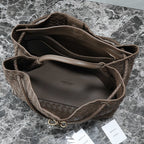 BOTTEGA VENETA 25S LARGE ANDIAMO 42 IN DARK BROWN CALFSKIN GOLD HARDWARE