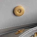 CRUISE DRAWSTRING BACKPACK 24 IN GREY LAMBSKIN GOLD-TONE METALLIC