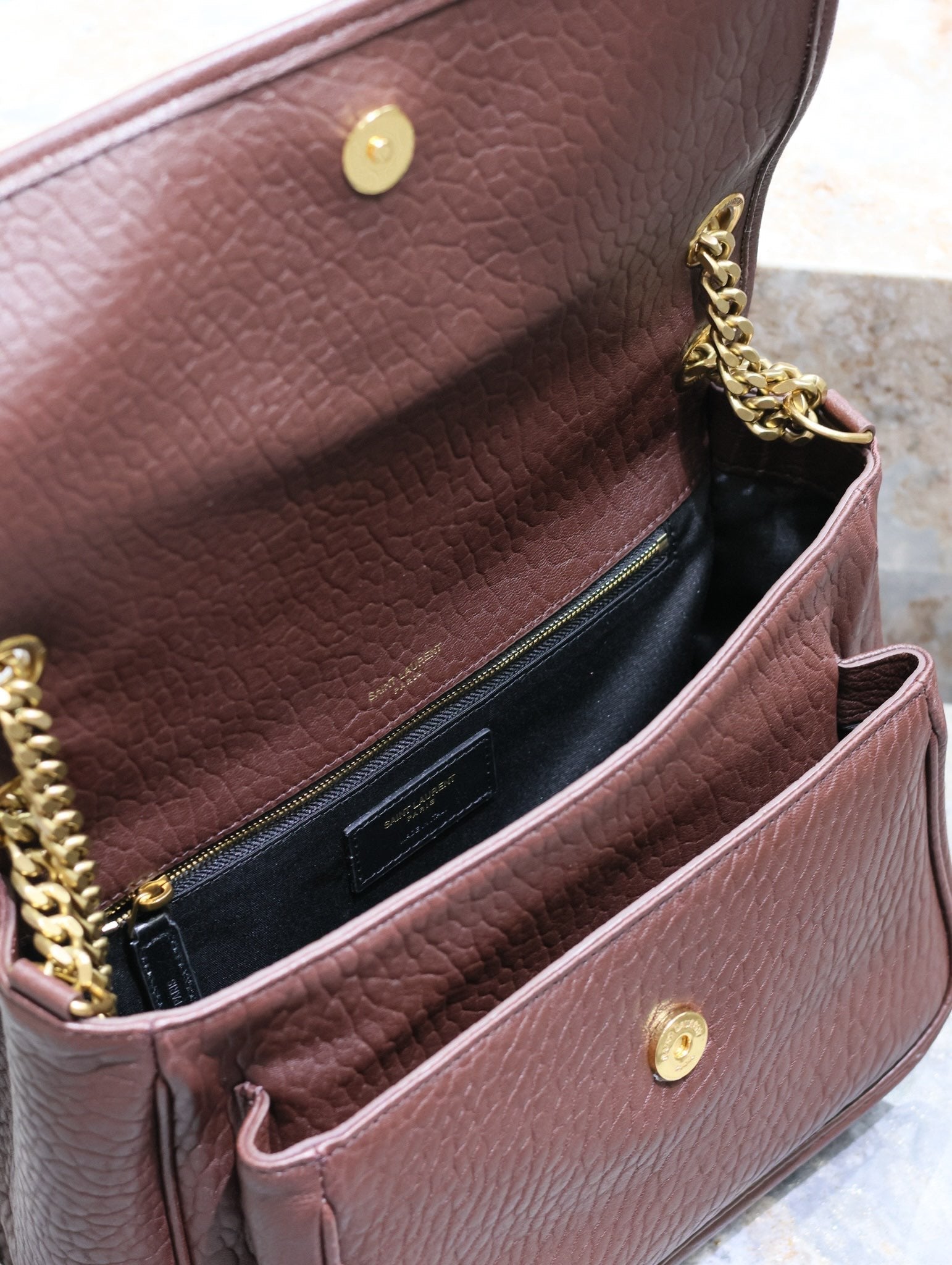 NIKI ミディアム 28インチ チェスナットブラウン エレファントパターン ラムスキン ゴールドハードウェア