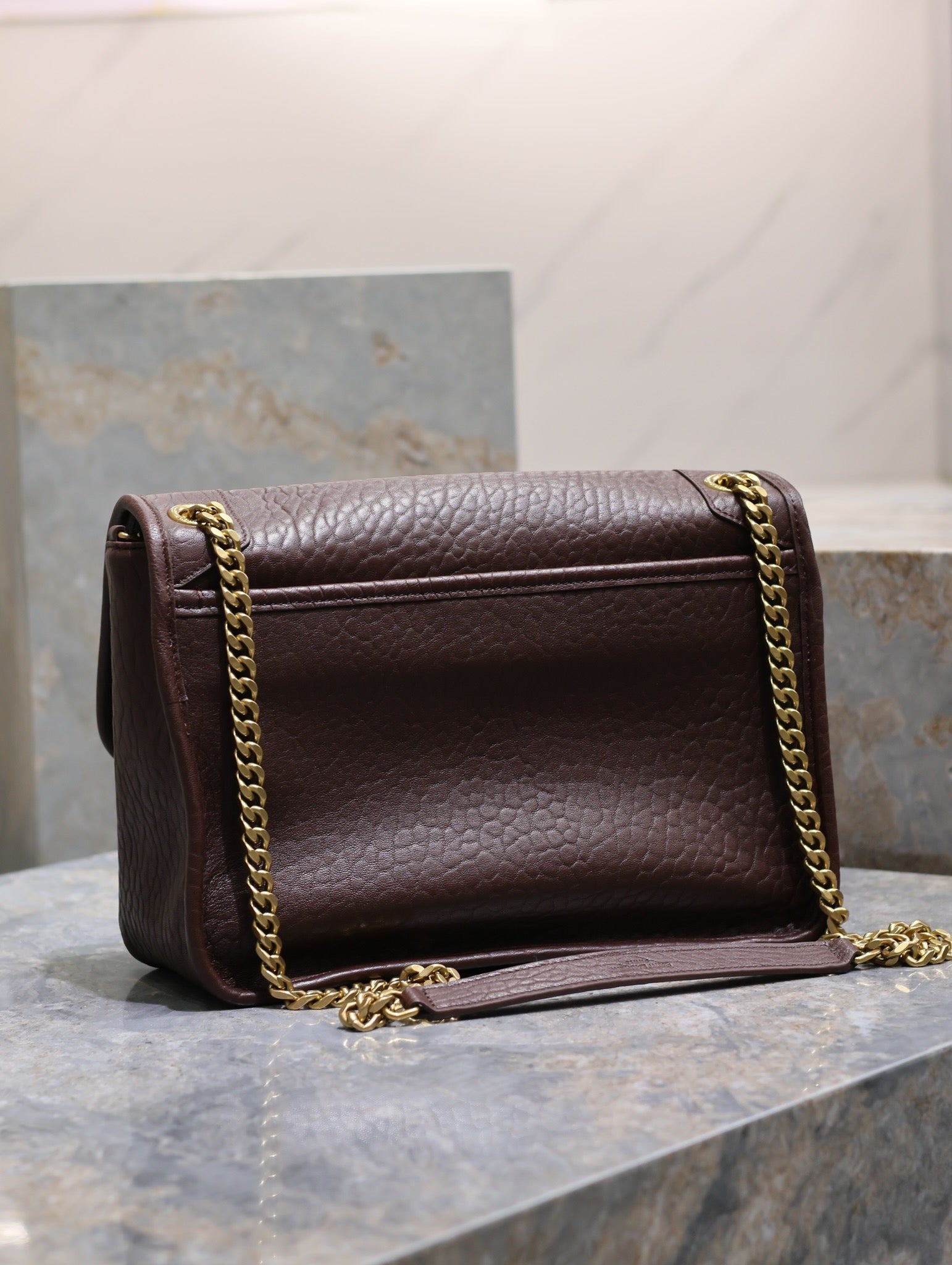 NIKI ミディアム 28インチ チェスナットブラウン エレファントパターン ラムスキン ゴールドハードウェア