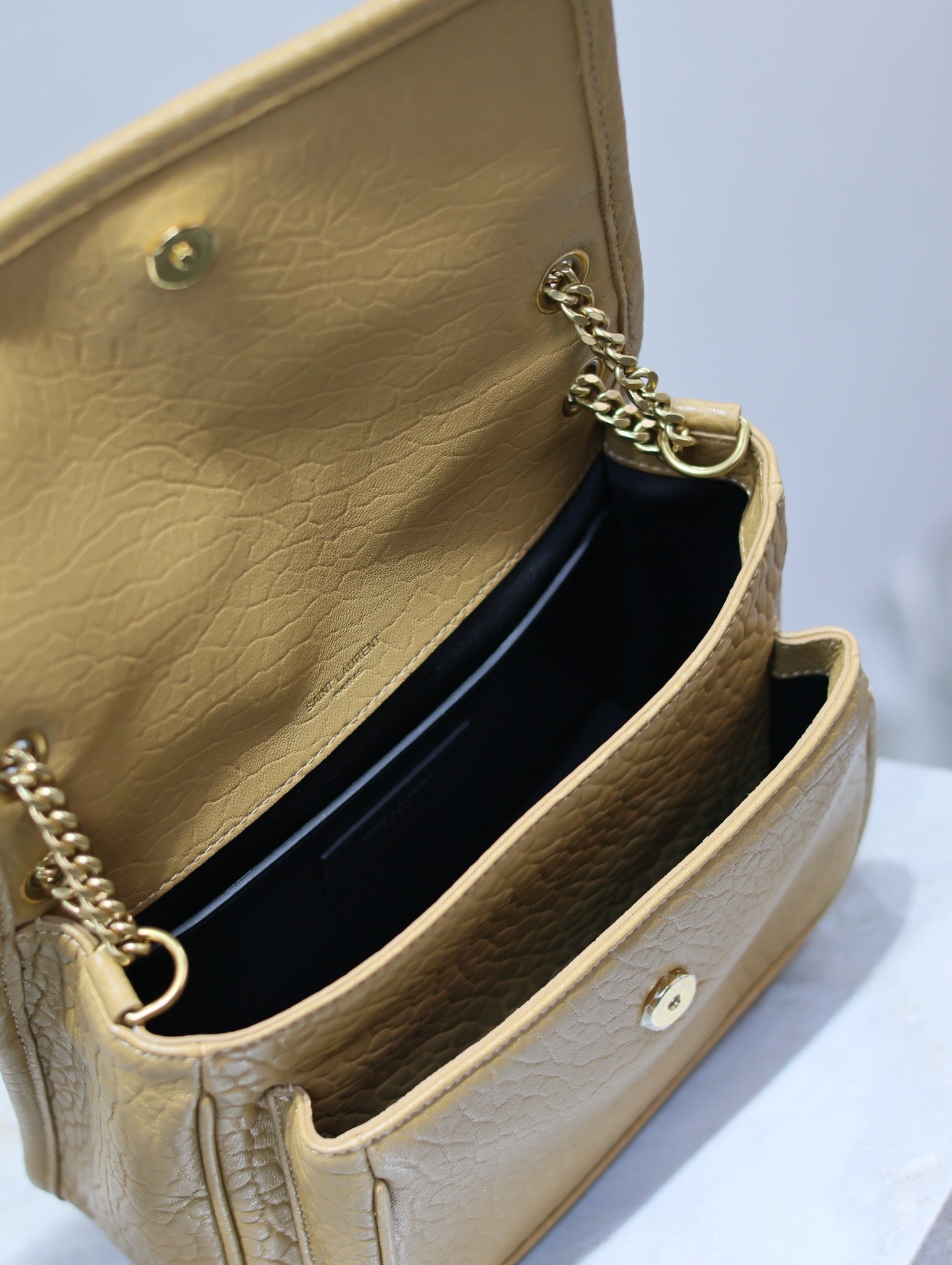 NIKI BABY 22 ディジョンイエロー エレファントパターン ラムスキン