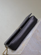 SAC KATE 99 MOYEN 26 PO EN CUIR DE VEAU NAPPA MATELASSÉ NOIR AVEC FERMOIR CUIVRÉ