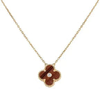 Collier [Shinejoy]CLOVER en diamant 15 mm et agate œil de tigre jaune