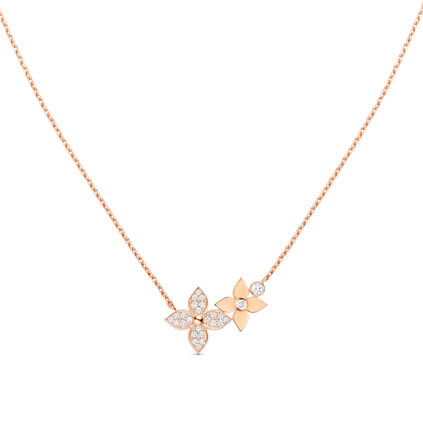 [Shinejoy]STAR BLOSSOM NECKLACE PINK GOLD DIAMONDS