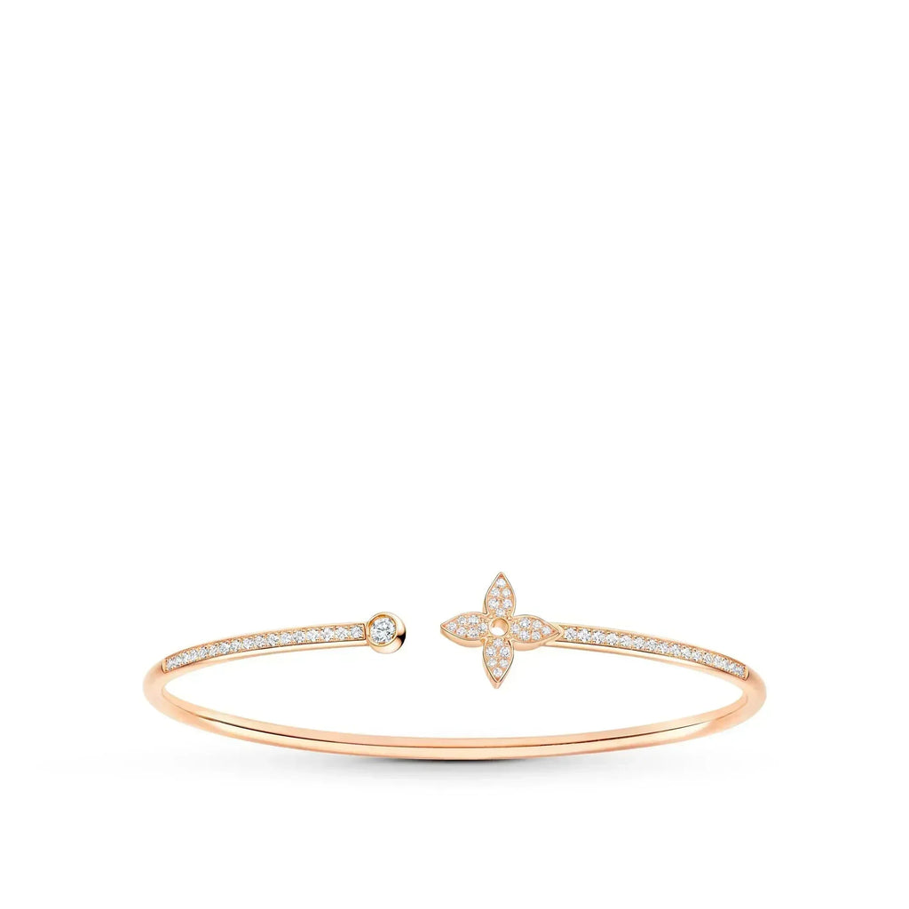 [Shinejoy]IDYLLE PINK GOLD OPEN BRACELET DIAMOND PAVED