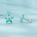 ブルースターフィッシュスタッドピアス プラチナメッキ シンプルピアス