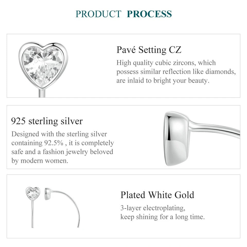 Boucles d'oreilles cœur délicates et simples pour femmes BSE1003