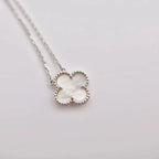 [Shinejoy]CLOVER  15MM WHITE MOTHER-OF-PEARL SILVER