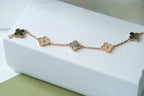 [⭐Shinejoy] クローバー 5モチーフ グレー モップブレスレットコレクション