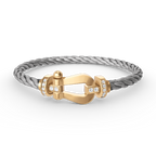 [Shinejoy]FORCE LARGE HORSESHOE HALF DIAMOND BRACELET GOLD