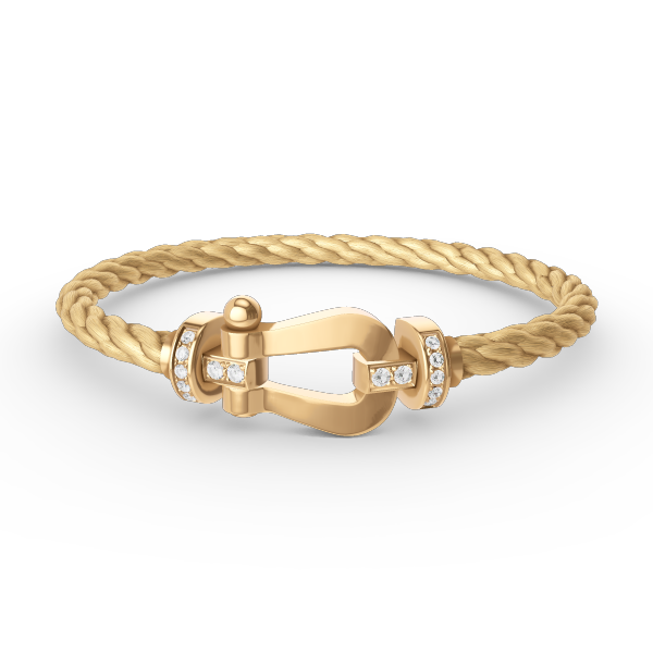 [Shinejoy]FORCE LARGE HORSESHOE HALF DIAMOND BRACELET GOLD