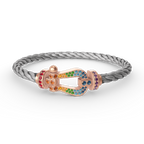 [Shinejoy]FORCE LARGE HORSESHOE  COLORED DIAMOND BRACELET ROSE GOLD