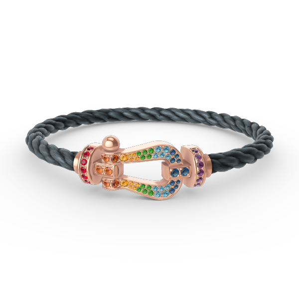 [Shinejoy]FORCE LARGE HORSESHOE  COLORED DIAMOND BRACELET ROSE GOLD