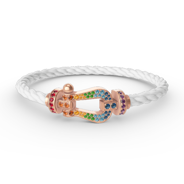 [Shinejoy]FORCE LARGE HORSESHOE  COLORED DIAMOND BRACELET ROSE GOLD