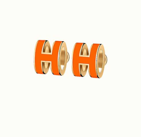 [Shinejoy]MINI POP H EARRINGS ORANGE