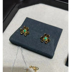 [Shinejoy]FRIVOLE  FLOWER MALACHITE EARRINGS