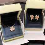 [Shinejoy]FRIVOLE ROSE GOLD FLOWER DIAMOND NECKLACE