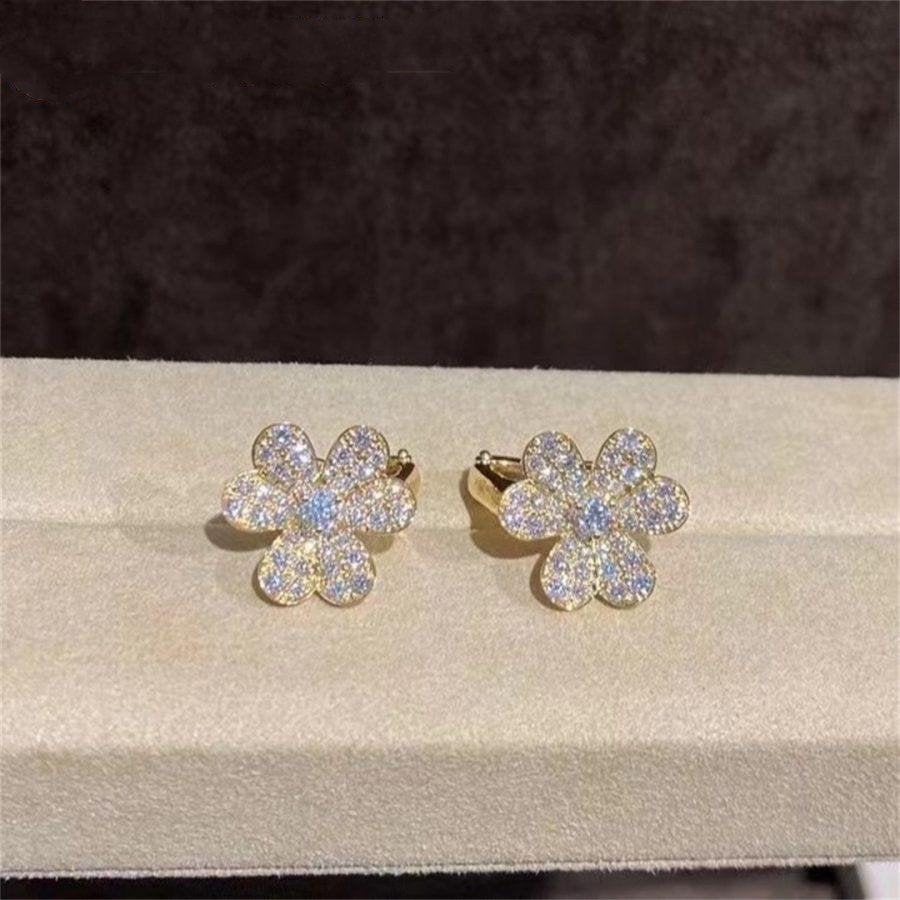 [Shinejoy]FRIVOLE GOLD FLOWER DIAMOND EARRINGS
