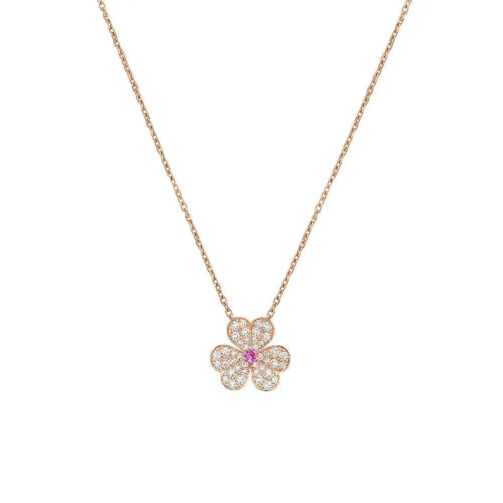 [Shinejoy]FRIVOLE ROSE GOLD FLOWER DIAMOND NECKLACE