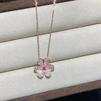 [Shinejoy]FRIVOLE ROSE GOLD FLOWER DIAMOND NECKLACE