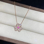 [Shinejoy]FRIVOLE ROSE GOLD FLOWER DIAMOND NECKLACE