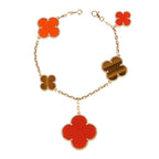 [Shinejoy]CLOVER BRACELET 5 MOTIFS CARNELIAN TIGER EYE