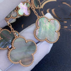 [Shinejoy]CLOVER EARRINGS DARK MOP 4 MOTIFS ROSE GOLD