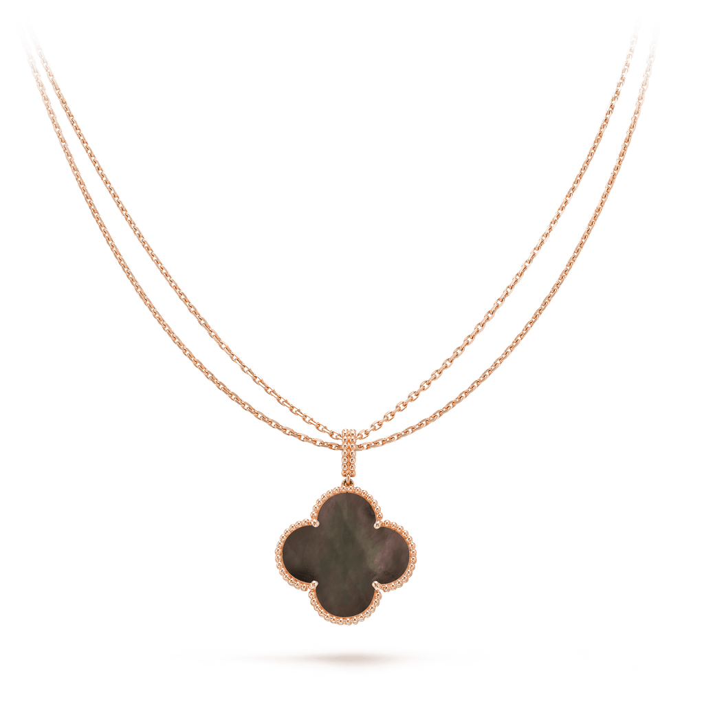 [Shinejoy]CLOVER 25MM GOLD DARK MOP BIG CLOVER NECKLACE
